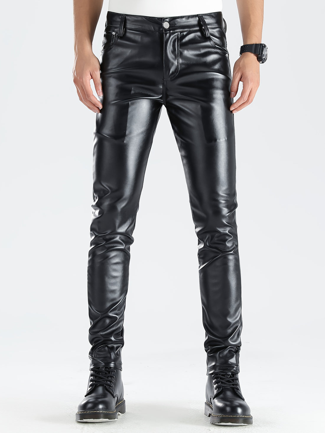 Skinny pants for men with zipper detail for all season wear