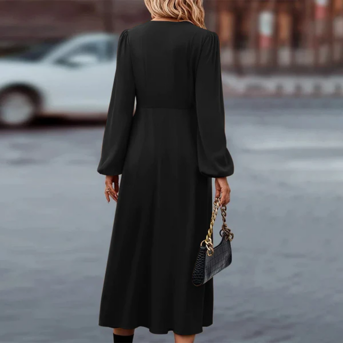 Janet - Elegant Long Sleeve Autumn Dress