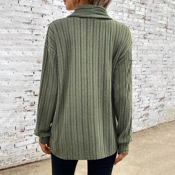 Women's ribbed open-front cardigan