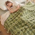 Plush Tufted Diamond-Pattern Throw Blanket