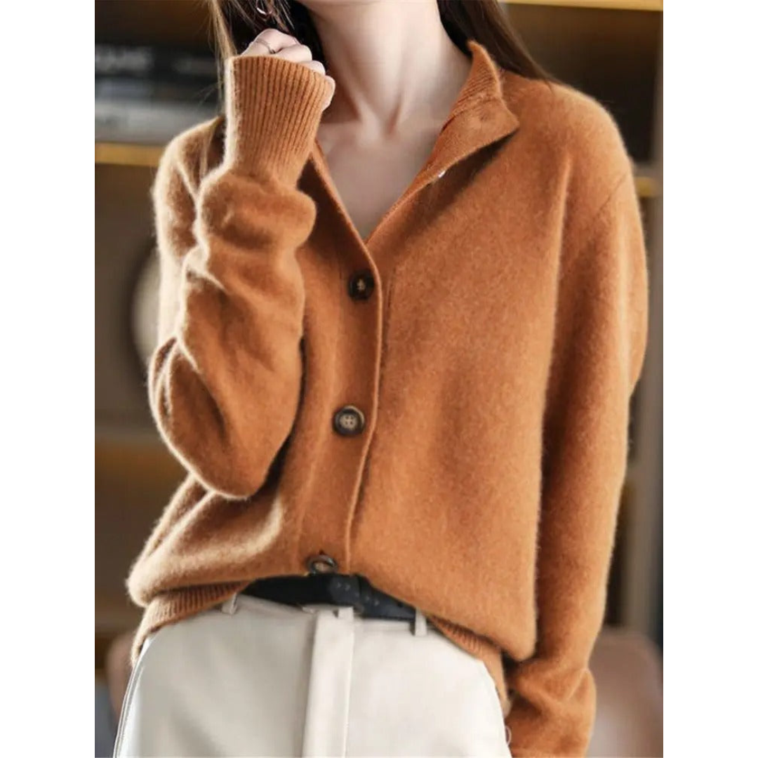 Women's button-up fuzzy cardigan