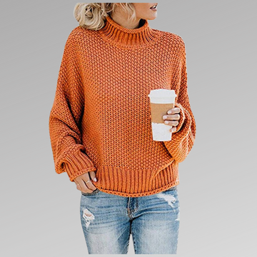 Women's cozy knit turtleneck sweater