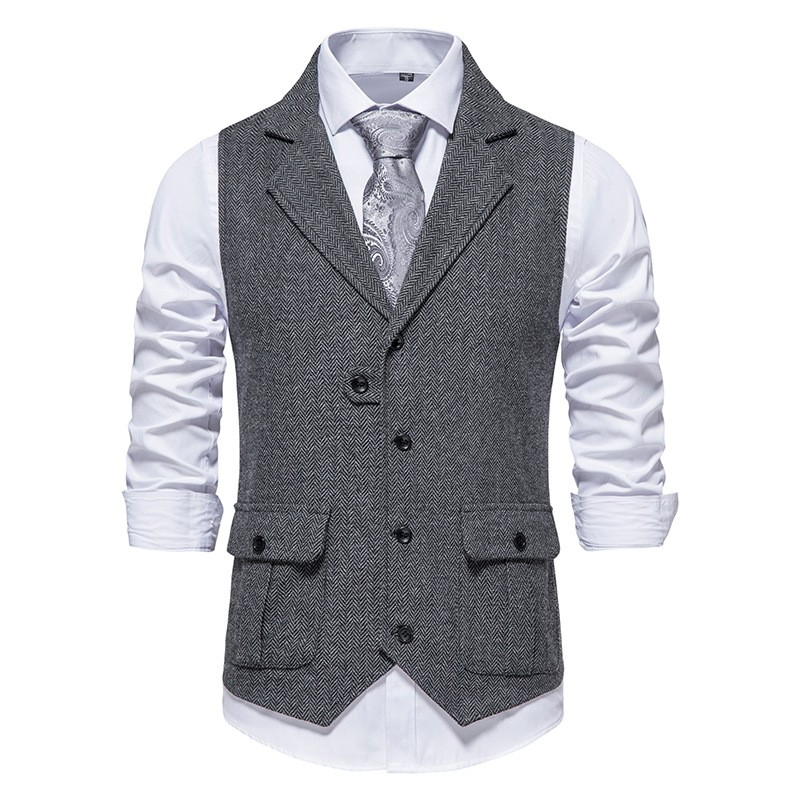 Classic single-breasted vest for men