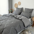 Plush Tufted Chevron Duvet Cover