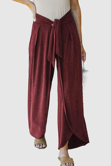 Naomi - casual make old tie waist loose wide leg pants