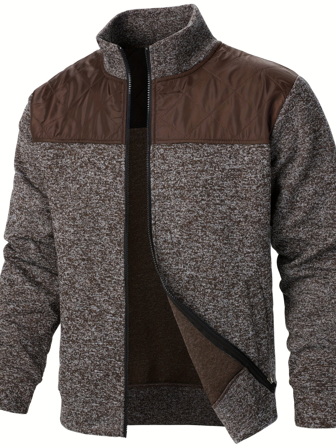 Quilted jacket stylish stand collar for men