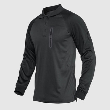 Men's tactical polo shirt with zippered pocket