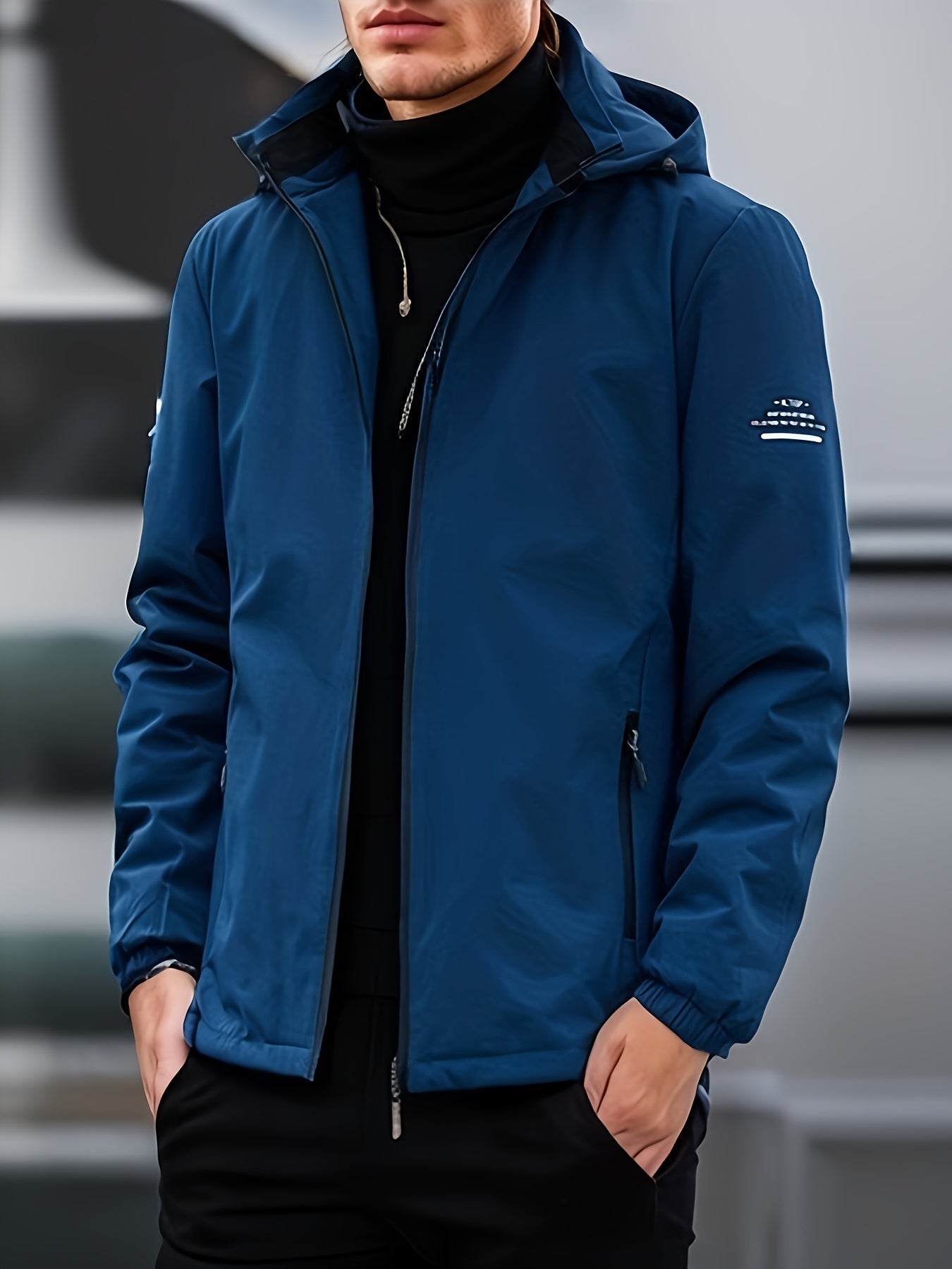 Men's water-resistant hooded jacket