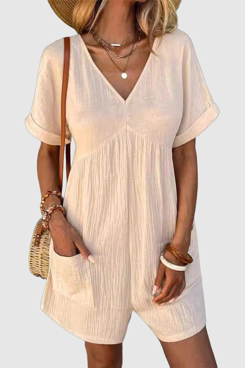 Lula - v-neck short sleeve romper