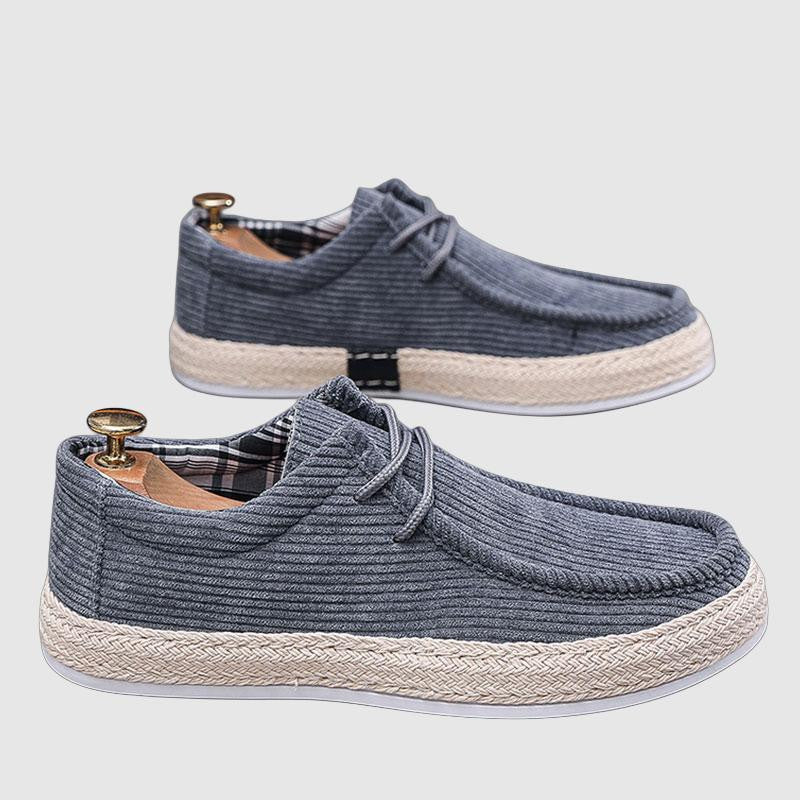 Men’s Casual Loafers - Ribbed Texture - Handcrafted Stitching - Lightweight Sole