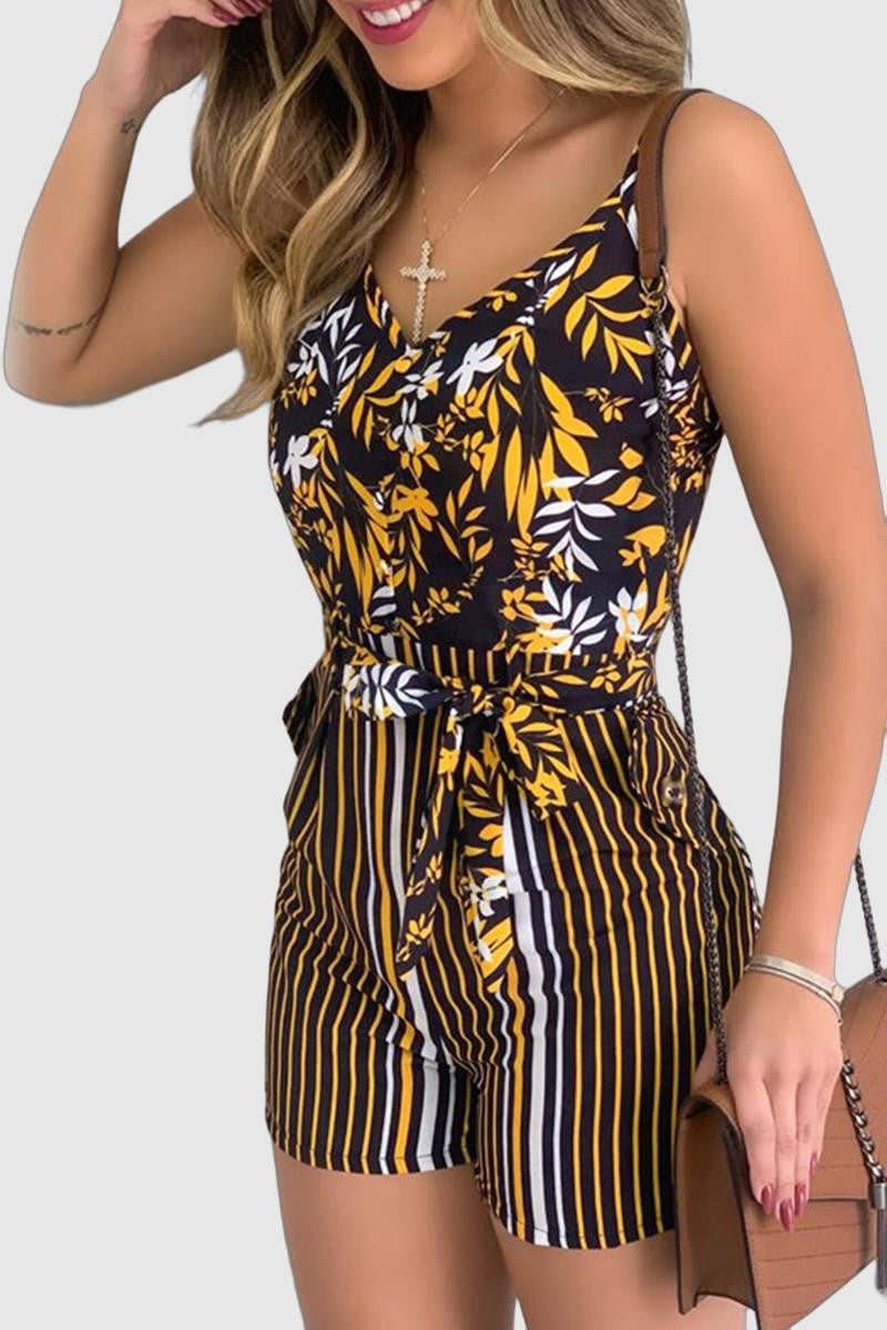 Sue - spaghetti strap with waist tie romper