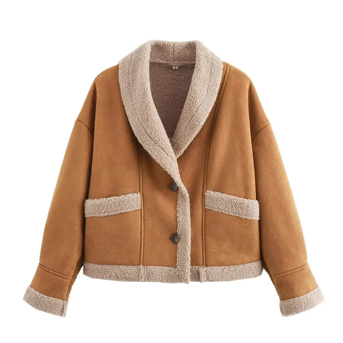 Women's wide shawl collar cropped jacket