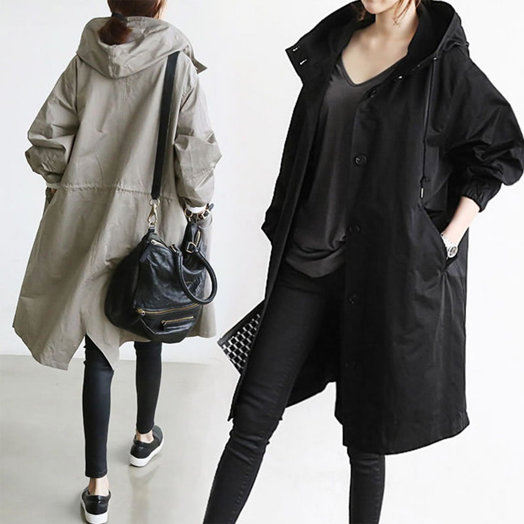 Women's oversized hooded parka coat for casual layering