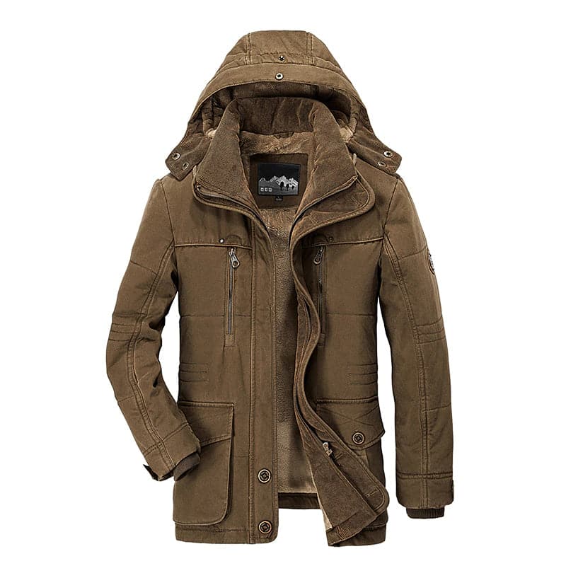 Men's cotton-padded jacket with multiple pockets