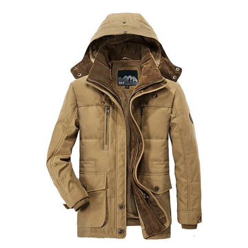 Men's cotton-padded jacket with multiple pockets