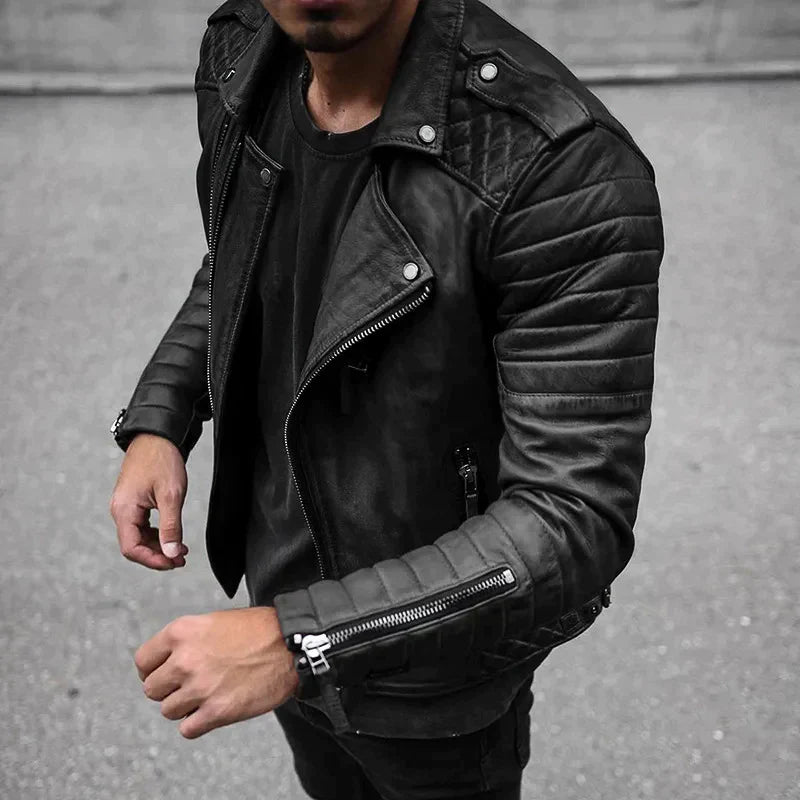 Men's biker leather jacket