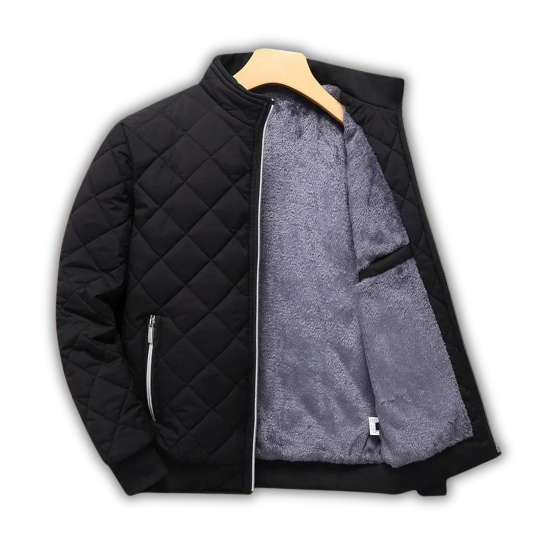 Men's thicken quilted jacket with fleece lining