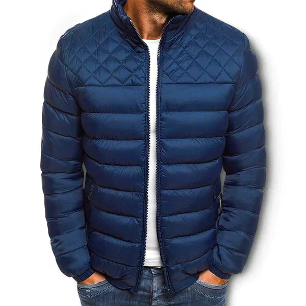 Men's quilted puffer jacket for winter warmth