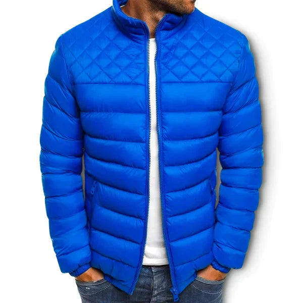 Men's quilted puffer jacket for winter warmth