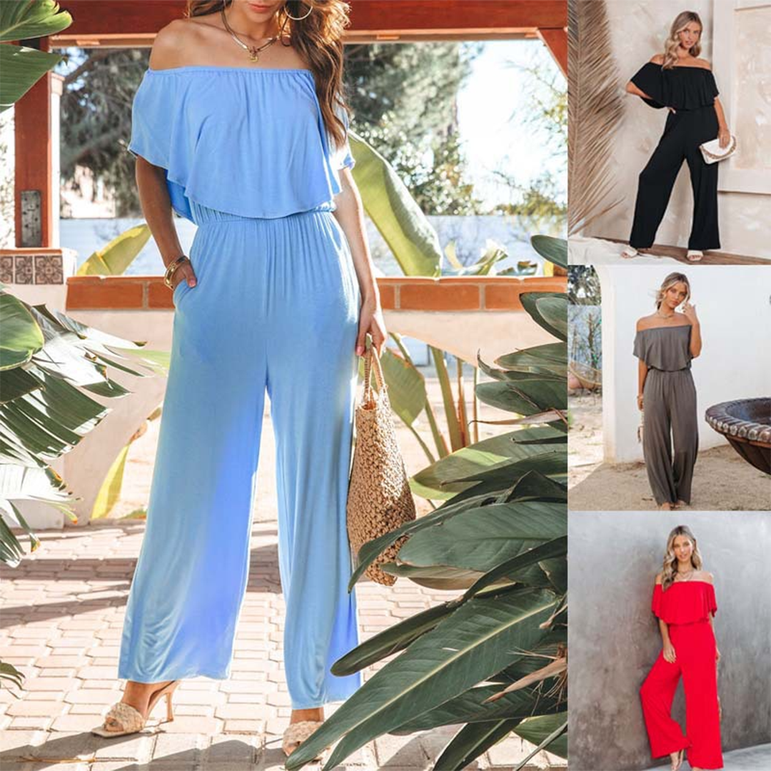 Women's off-the-shoulder boho jumpsuit