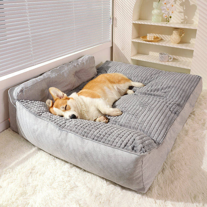 Ribbed Bolstered Pet Bed