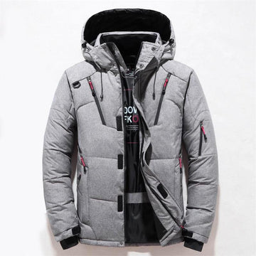 Men's warm down jacket with hood