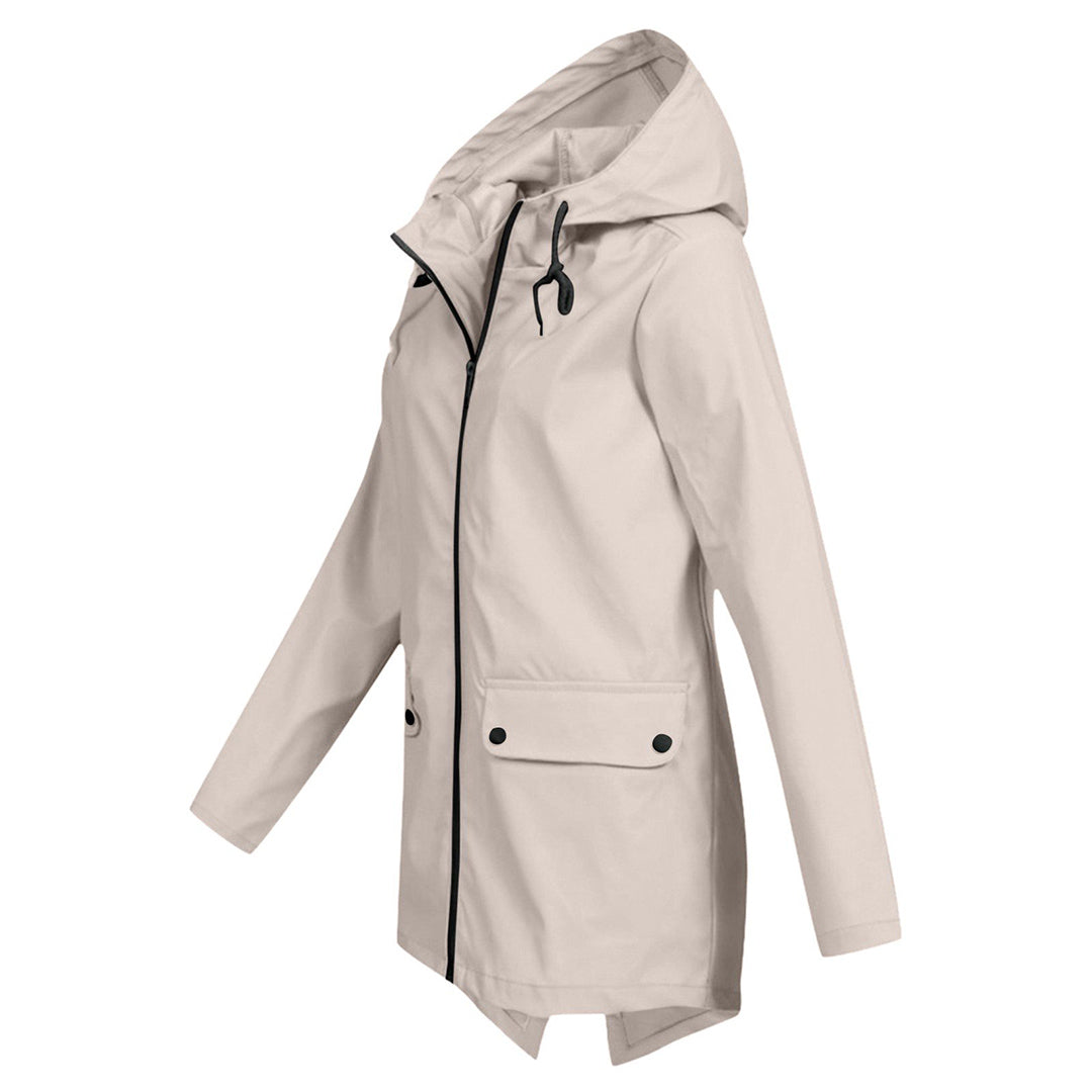 Women's lightweight hooded rain jacket