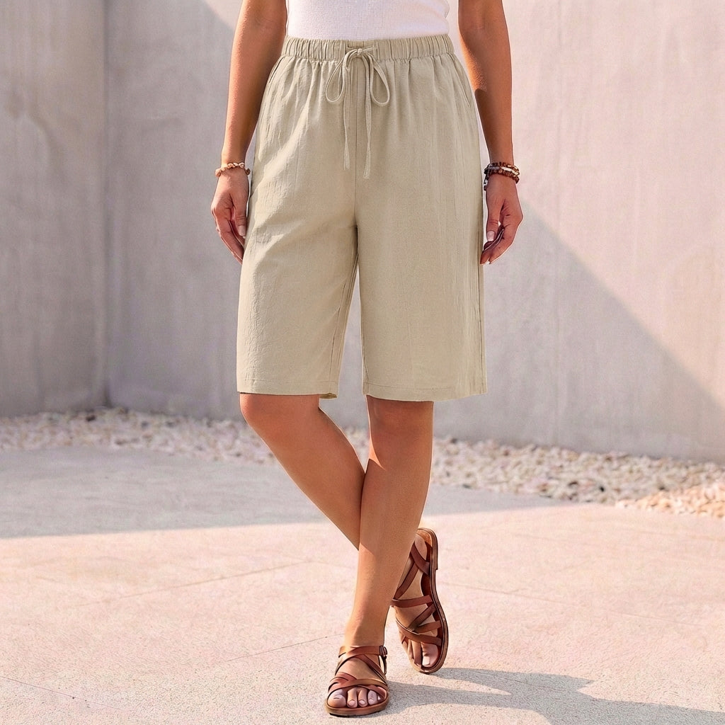 Relaxed-Fit Bermuda Shorts with Drawstring and Pockets