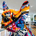 High-Gloss Resin Graffiti-Style French Bulldog Figurine