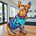High-Gloss Resin Graffiti-Style French Bulldog Figurine