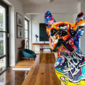 High-Gloss Resin Graffiti-Style French Bulldog Figurine