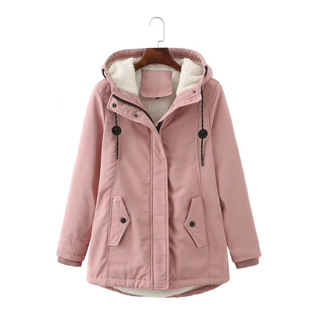 Stylish women’s hooded parka coat for autumn and winter