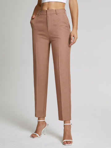 Salomé - high waisted cropped skinny straight leg trousers