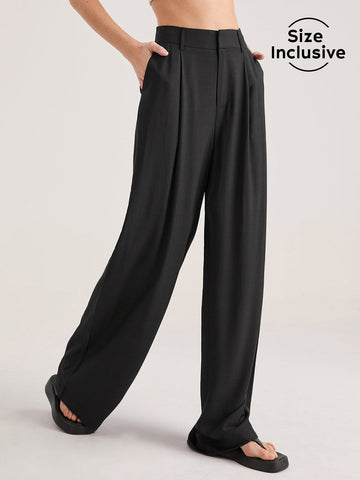 Hazel - oversized high waisted pleat front trousers