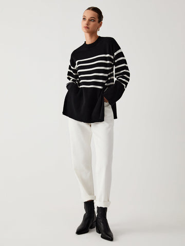 Women's striped knit sweater