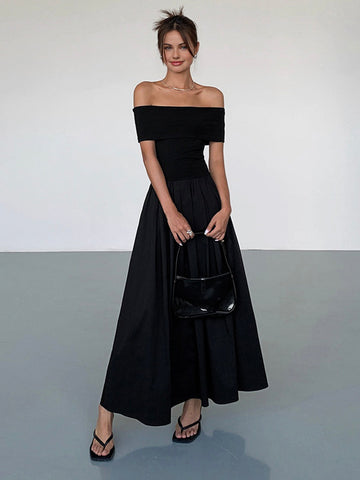 Rannie - frenchy solid off-shoulder long dress