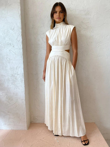 Ariana - mock neck cut out long dress