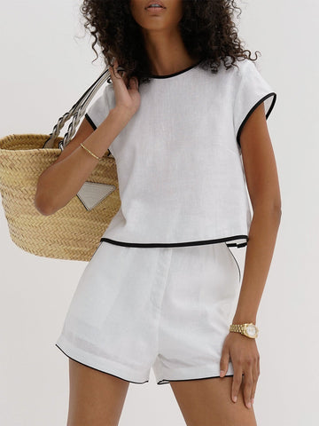 Isabelle - minimal top and trim shorts set