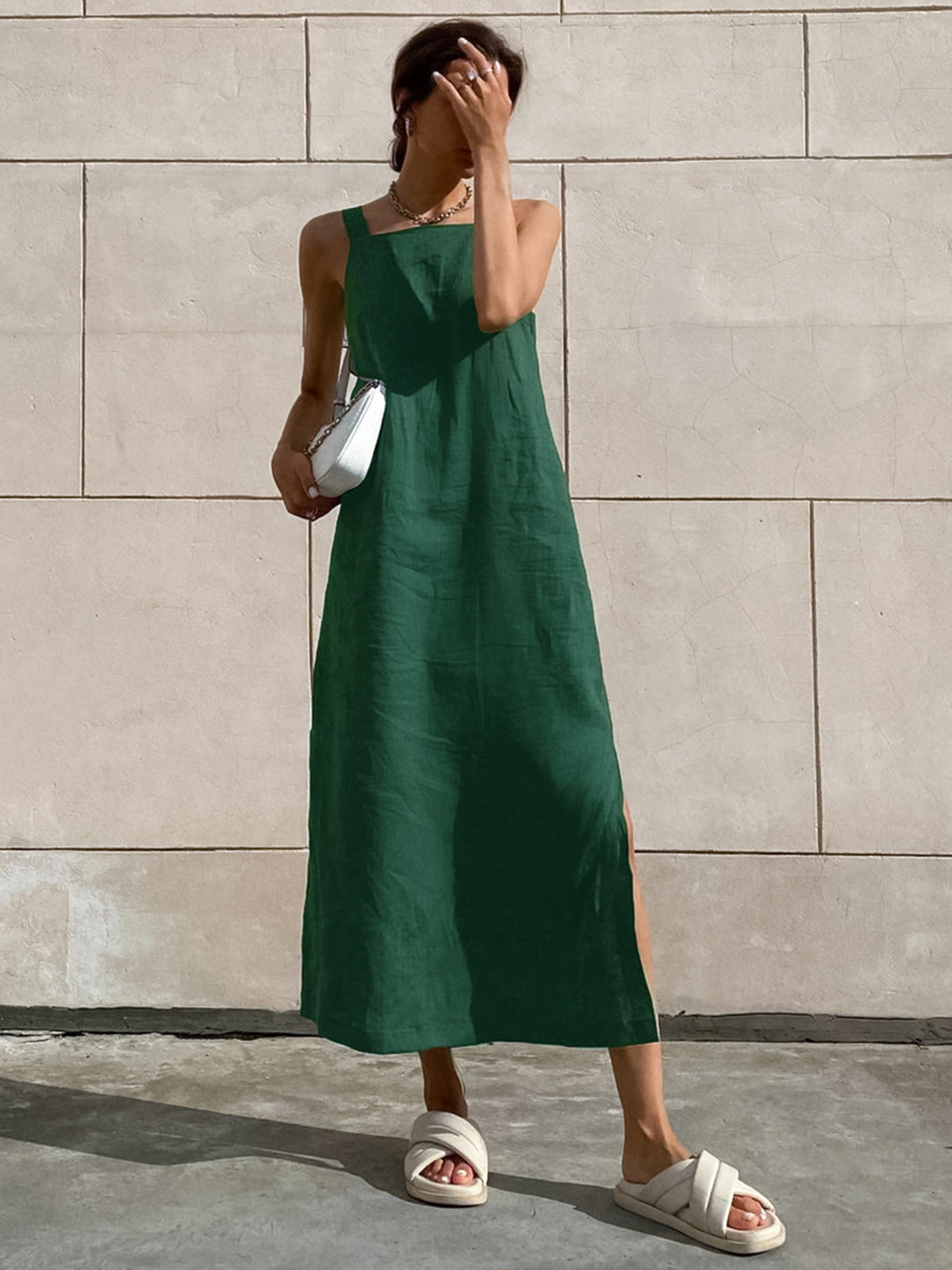 Shiara - minimalism cotton cami long dress