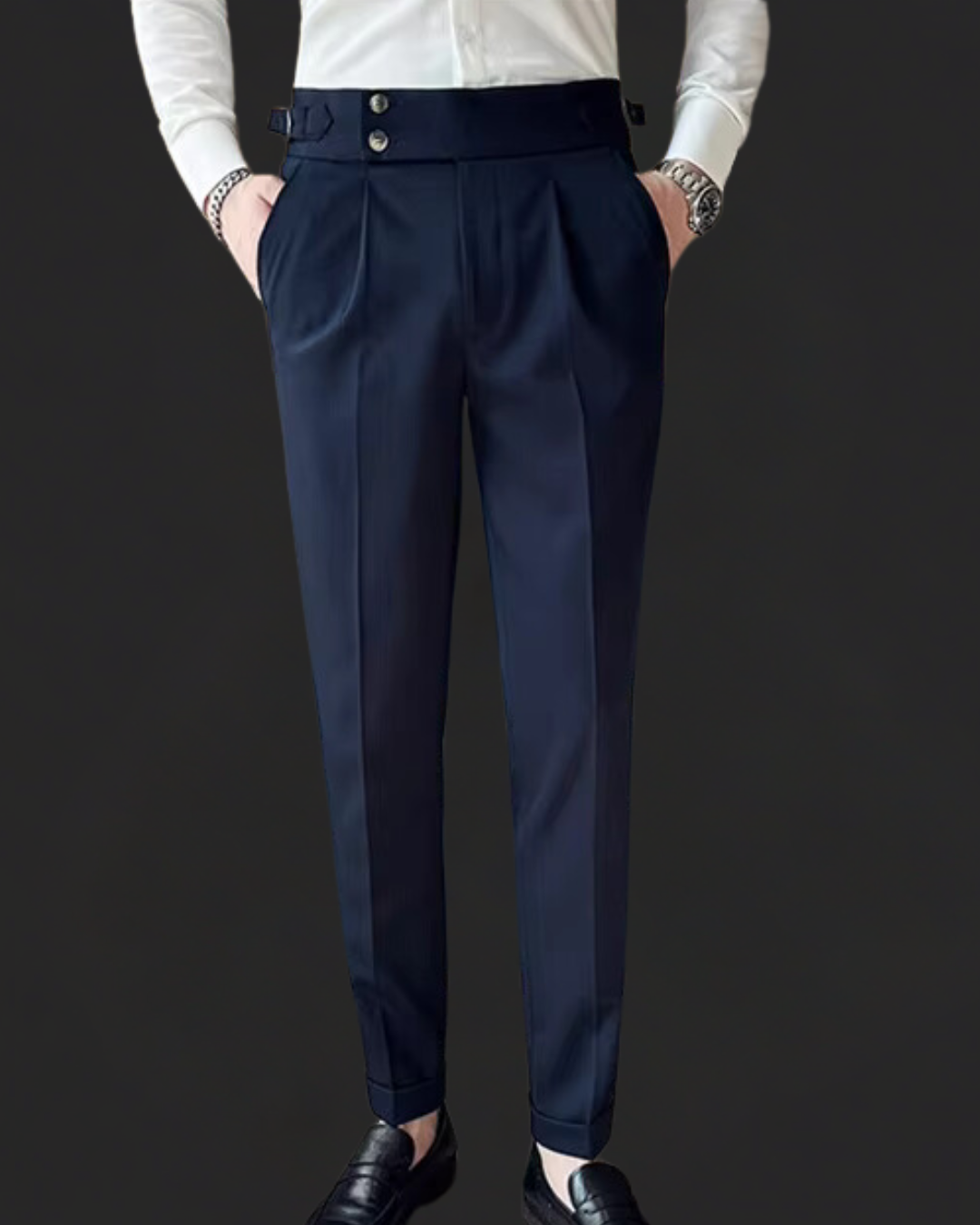 Men's high-rise tailored trousers