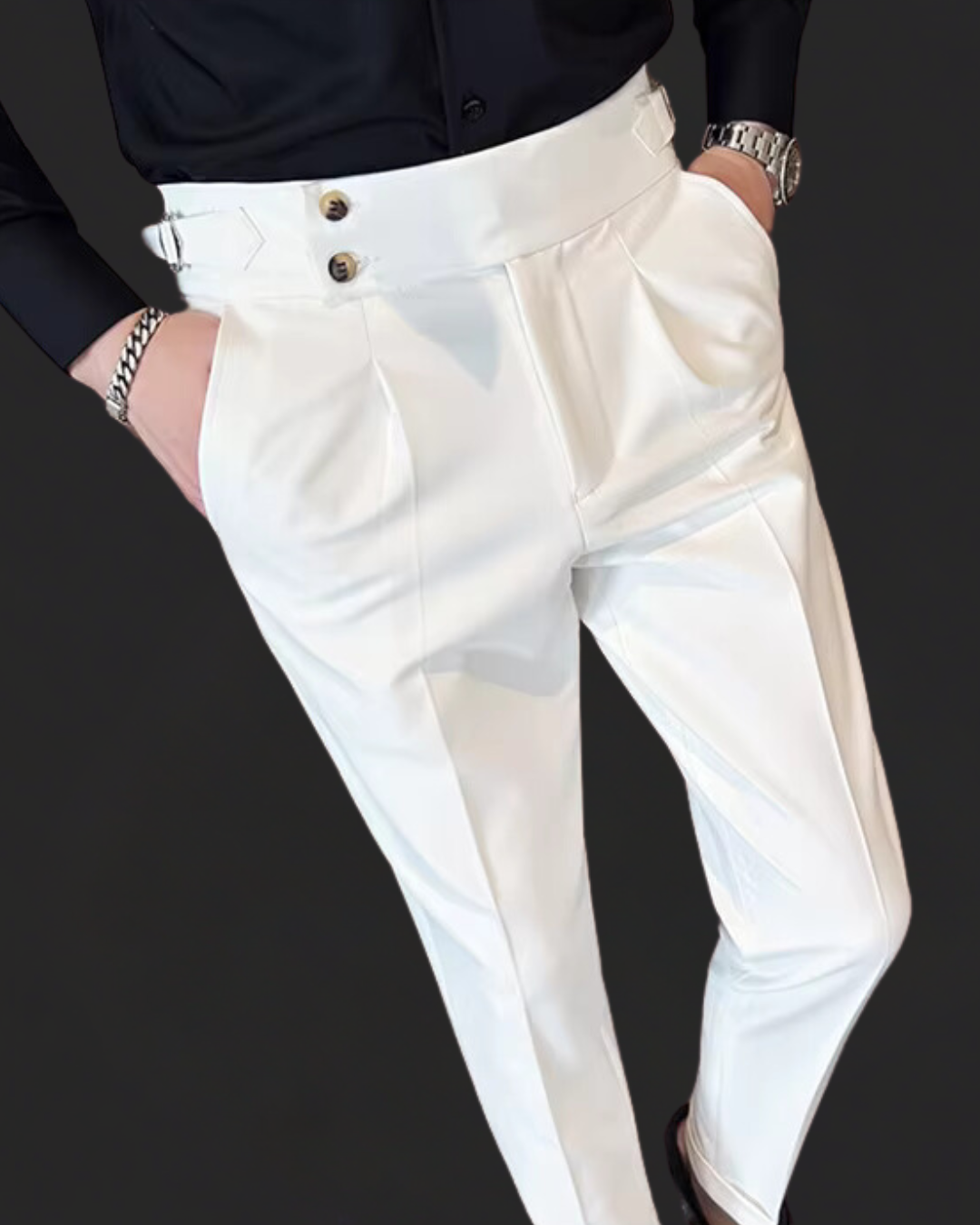 Men's high-rise tailored trousers