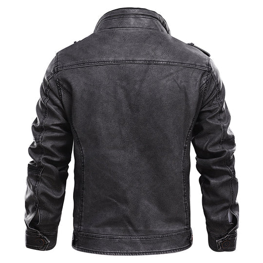 Men's distressed leather jacket