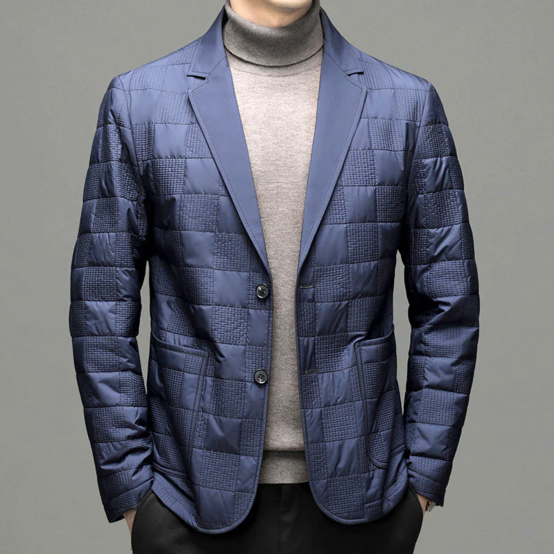 Men's quilted blazer with plaid pattern