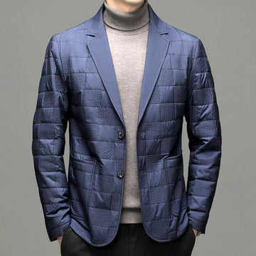 Men's quilted blazer with plaid pattern