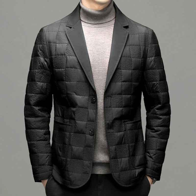 Men's quilted blazer with plaid pattern