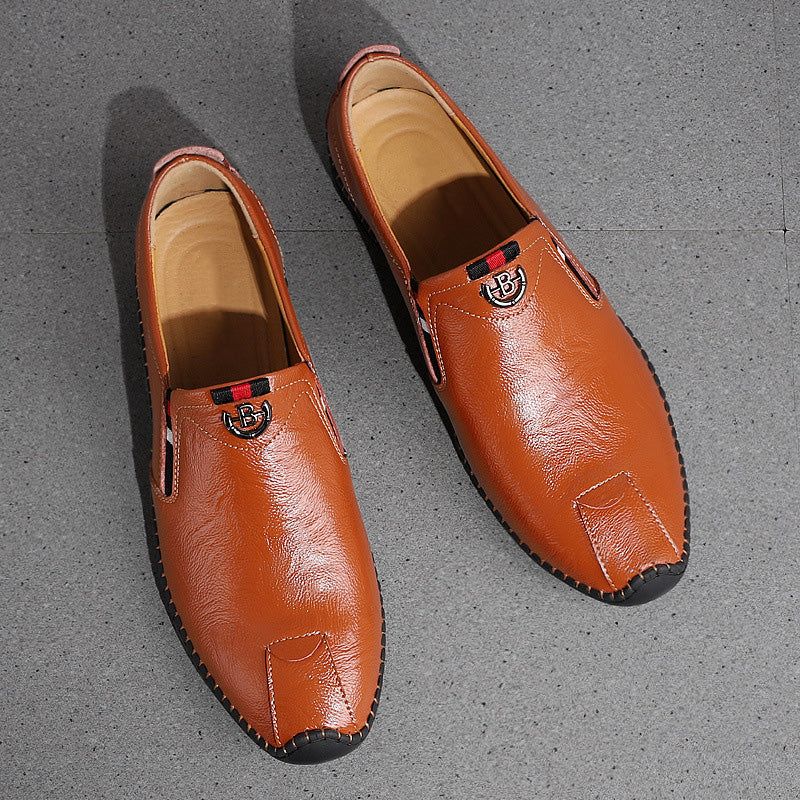 Men’s casual leather shoes with elastic sides