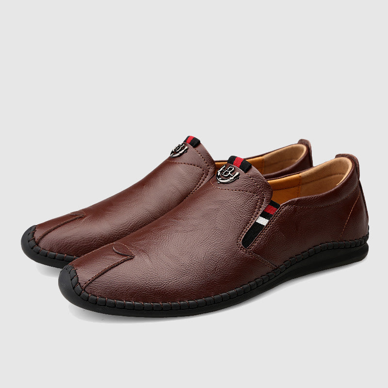 Men’s casual leather shoes with elastic sides