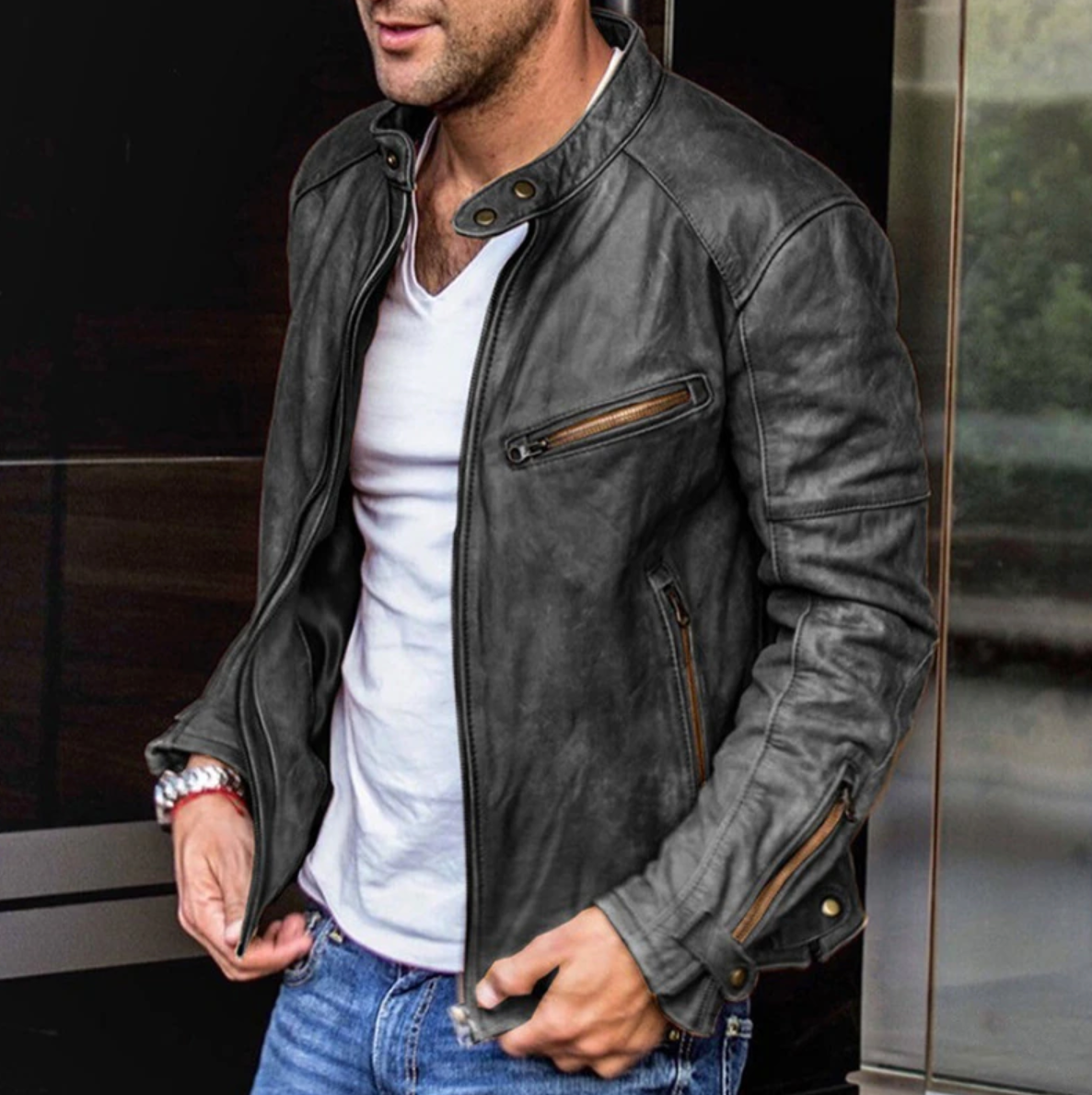 Rodrigo - men's winter leather jacket