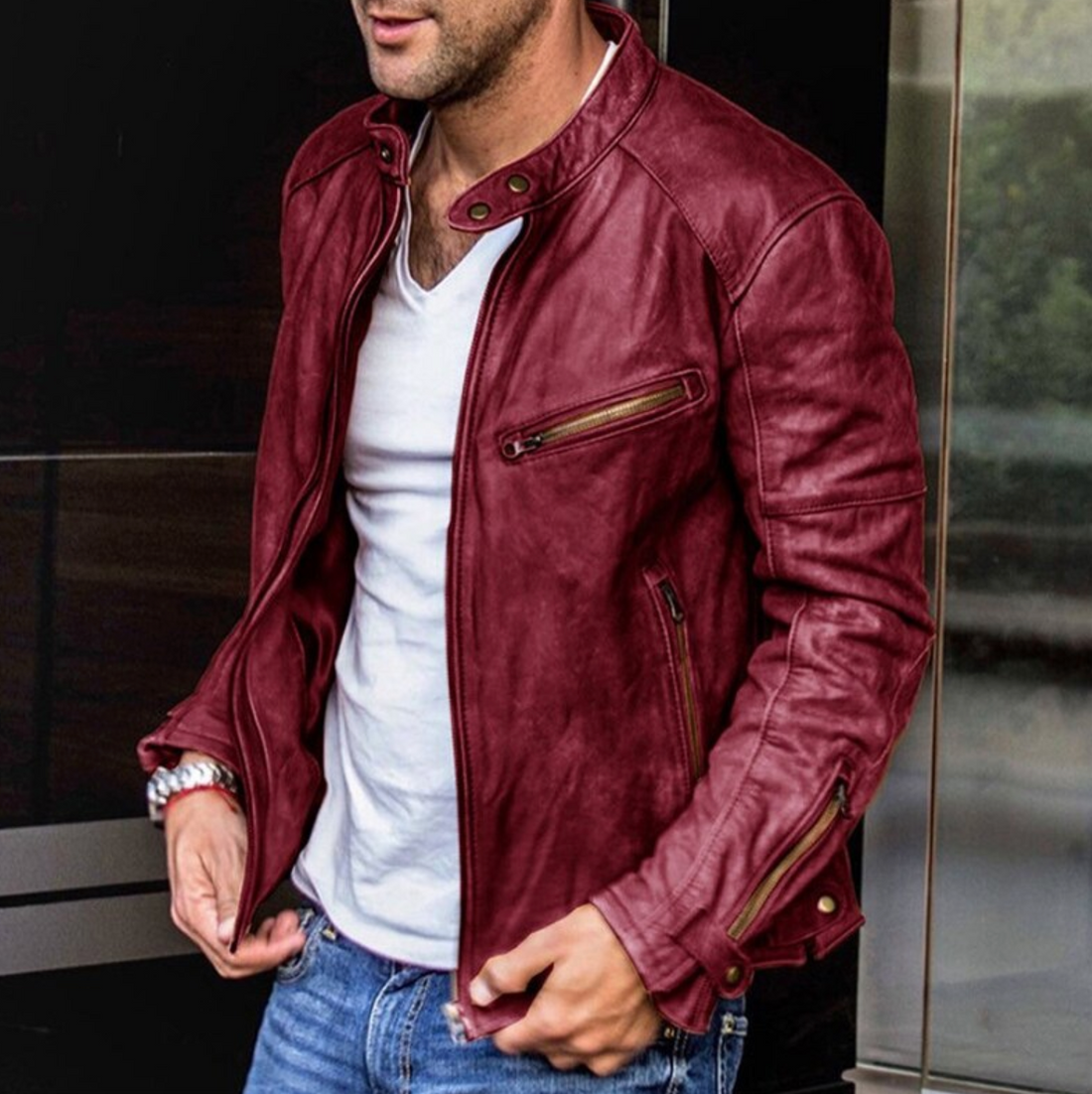 Rodrigo - men's winter leather jacket