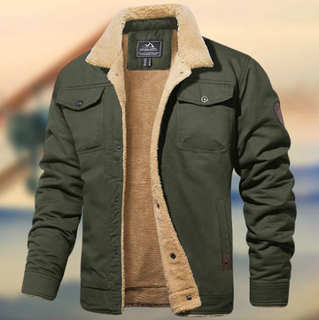 Men's fleece-lined jacket for outdoor warmth